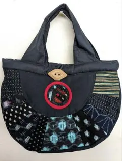 古布、藍染、絵絣、型染、あられ、絣○パッチワーク リュックサック