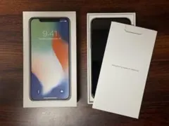 【中古・箱付き】iPhone X, シルバー, 256GB★ボタン不良あり★