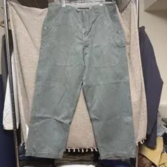 50s スイス軍 デニムワークパンツ 前期型 メタルボタン サスペンダー