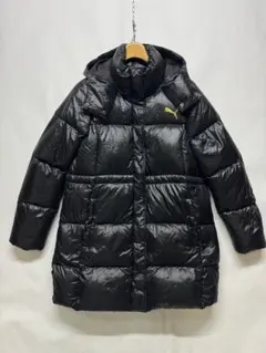 PUMA プーマ ダウンコート ベンチコート ロゴ ブラック XL ドローコード