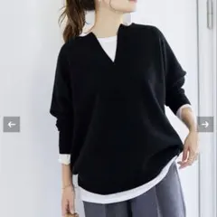 ジャーナルスタンダード ウールカシミヤ ニットプルオーバー カフタン スキッパー