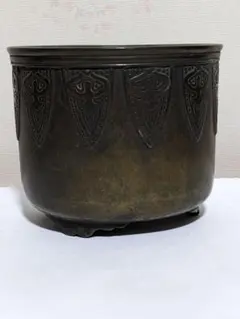 ♦江戸 幕末 明治初期 三ツ足 香炉 火入 銅器 銅製 真鍮 唐銅 唐金 骨董品