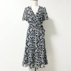 美品✨ラルフローレン ラップワンピース カシュクール ネイビー 花柄 4