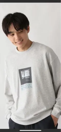 ※24時間値下げ　【美品】グローバルワーク　グレー プリント入り トレーナー