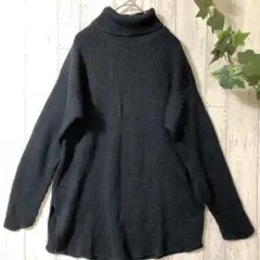 【美品】JANE MORE ジェーンモア タートルネックニット 黒 リブ編み
