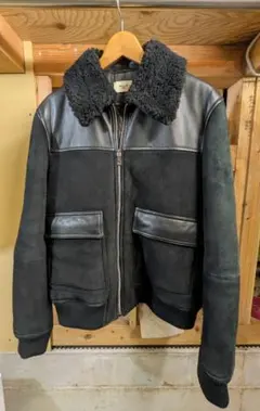 破格【定価23万】BALLY ムートンレザーブルゾン ボア襟 L相当 美品