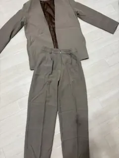 ブラウン チェック柄 セットアップ