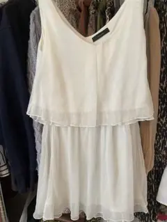 【美品】rienda リエンダ ワンピース フリル ドレス ホワイト