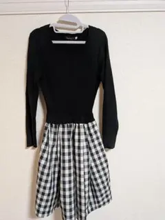 Coco Deal 黒・チェック柄 ワンピース