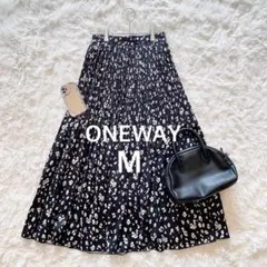 ワンウェイ/フレアスカート/ロング丈/総柄/バイカラー/Mサイズ/総ゴム