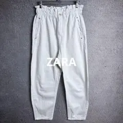 ZARA ハイライズ バギー ペーパーバッグ デニムパンツ