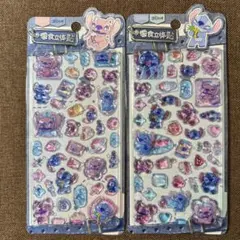 正規品海外限定　スティッチ　硬いぷくぷくシール　ディズニーシール　2枚