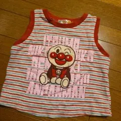 【フリースベストは暑すぎる子に】アンパンマン ストライプ ベビーベスト普段着にも
