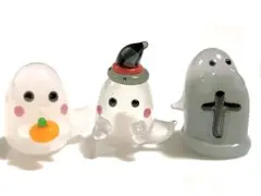 とんぼ玉セット（ハロウィンおばけ3個セット）