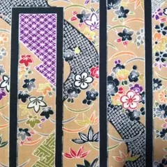 和柄 遊彩一布 格子ブラック シーチング 100㎝ はぎれ 生地