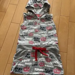 BABY DOLL フード付きワンピース グレー