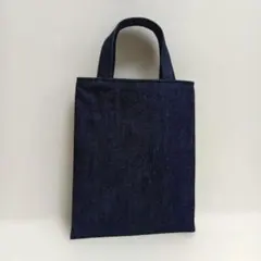 専用出品　濃紺デニム縦型ミニトートバッグ