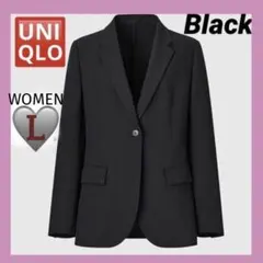 超美品★UNIQLO ユニクロ 感動ジャケット テーラード ブラック 黒 L