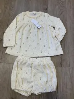 小花柄セットアップ　ワッフル生地