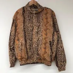 B51 ディテールズスポーツウェア S アメリカ古着 シルク スネーク柄ブルゾン