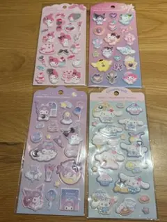 ジュエルマシュマロステッカー 4枚セット　サンリオ　クロミ　キティ　シナモン