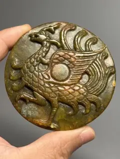 天然玉石　和田玉　古玉老玉　中国古代の美女　彫り　玉佩 古玉/老玉战国汉代和田玉籽料游丝龙玉龙玉佩浮雕龙纹