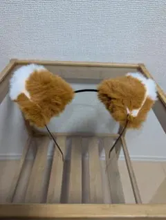 耳付きファーヘアカチューシャ　キツネ