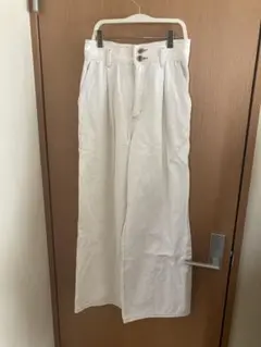GU ホワイト ワイドパンツ L