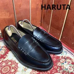 [美品] HARUTA コインローファー　ブラック　24cm EEE 6550