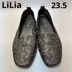 LiLia リリア　パンプス フラットシューズ　スリッポン　23.5 ブラウン