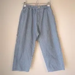 極美品 BREEZE ワイド パンツ 130 キッズ ストライプ ヒッコリー