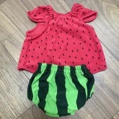 スイカ柄 ベビー服 トップスとショーツセット 70cm