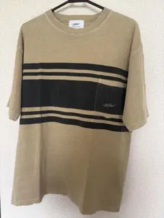 WFW ボーダー ポケットTシャツ　キャメル　ユニセックスのサムネイル