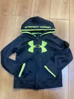 Under Armour フルジップパーカー 6号 黒/緑