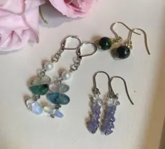 【最終値下げ】ピアスセット　ハンドメイド　天然石　金属アレルギー対応