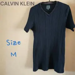 Calvin Klein ブラックー Vネック Tシャツ M