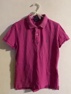 RALPH LAUREN スキニーポロシャツ/ M ピンク
