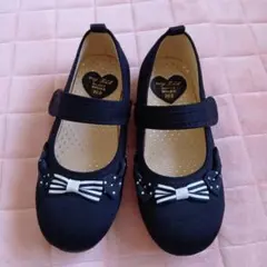 美品　20　女の子 フォーマルシューズ　発表会　靴　卒園式　入学式　黒　リボン