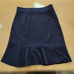 【未使用】フレアスカート 膝丈 ネイビー　Lサイズ