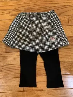 petit main ギンガムチェック スカート付きレギンス 80
