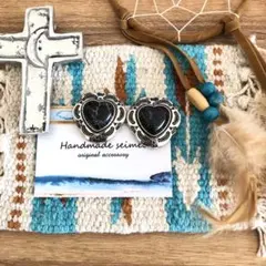 ハートコンチョピアス　Black  コンチョピアス