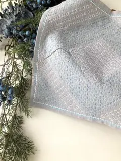 【175】　刺し子花ふきん　≪ Morning Glory ≫　完成品