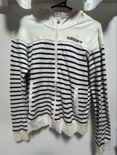 adidas ストライプ フルジップフーディ S