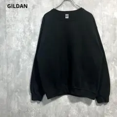 GILDANスウェットMヘビーブレンド ブラック黒ブランク無地ソリッド古着10s