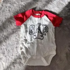 GAP ロゴ入りロンパース 赤/白 0~3months baby