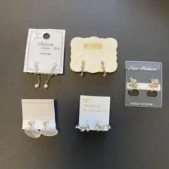 樹脂ノンホールピアス(イヤリング) 5点セット