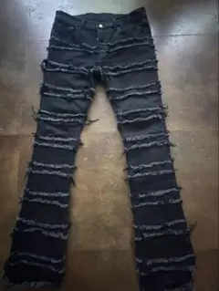 デストロイデニム バギーデニム ブラック 黒 古着 archive opium