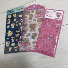 日焼けキティ　シール　タイルシール　ドロップジェリー　デニムステッカー　３枚