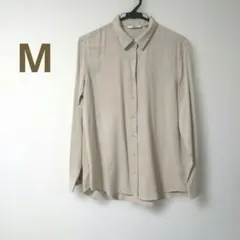 UNIQLO ユニクロ ベージュ系 長袖レーヨンブラウス M