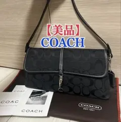 【美品】COACH シグネチャー ワンショルダーバッグ アクセサリーポーチ